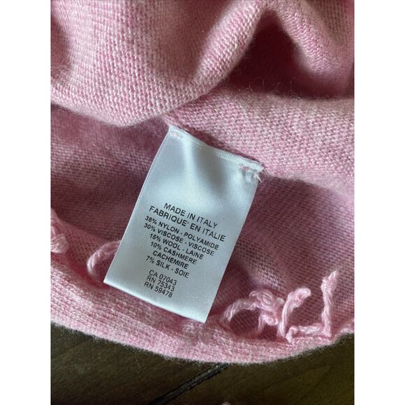 Bianco‎ & Blu Womens XL Pink Knit Italian Wool Cashmere Silk Blend Sweater Fem - Picture 8 of 8